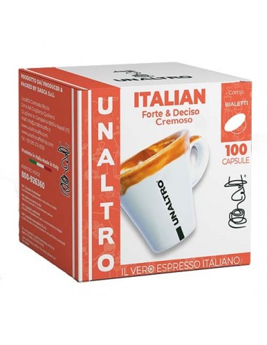 UNALTRO CAFFE BIALETTI ITALIAN - Cartone 100 Capsule compatibili Alluminio