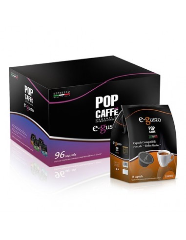 POP CAFFE EGUSTO INTENSO - Cartone 96 Capsule 6 Astucci da 16 compatibili Dolce Gusto