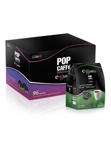 POP CAFFE EGUSTO CREMOSO - Cartone 96 Capsule 6 Astucci da 16 compatibili Dolce Gusto