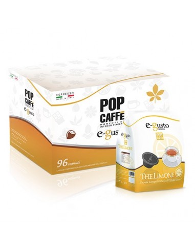 POP CAFFE EGUSTO THE LIMONE - Cartone 96 Capsule 6 Astucci da 16 compatibili Dolce Gusto