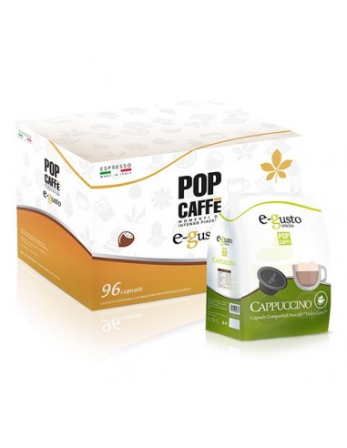 POP CAFFE EGUSTO CAPPUCCINO - Cartone 96 Capsule 6 Astucci da 16 compatibili Dolce Gusto