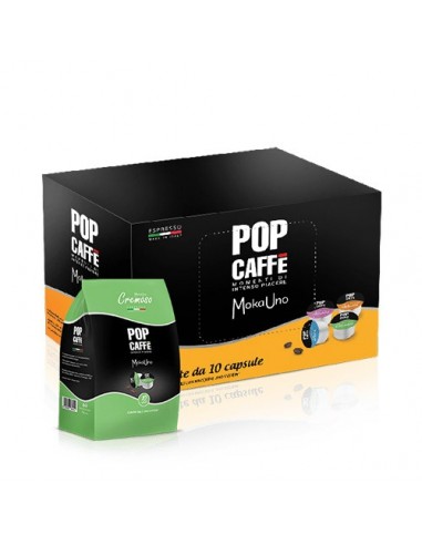POP CAFFE MOKAUNO CREMOSO - Master 100 capsule in sacchetti da 10