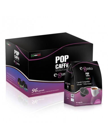 POP CAFFE EGUSTO ARABICO - Cartone 96 Capsule 6 Astucci da 16 compatibili Dolce Gusto